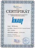 Certifikát pro protipožární systémy Knauf